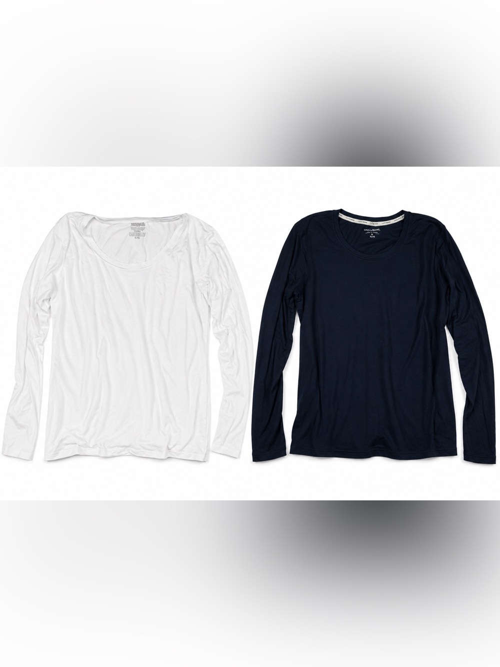Lucky Brand 2 Long Sleeve Tee - White & Navy